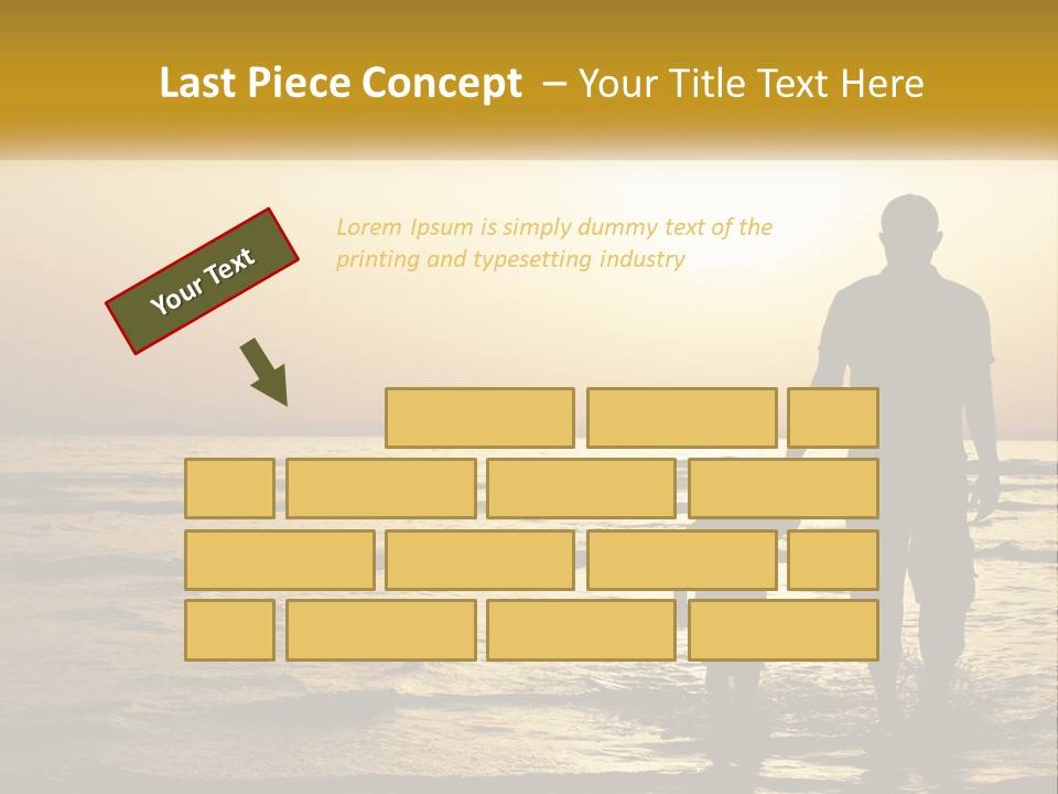 A Man Holding A Child's Hand While Standing On A Beach PowerPoint Template