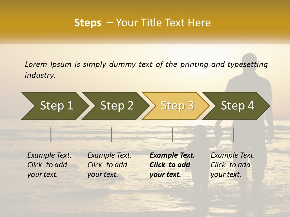 A Man Holding A Child's Hand While Standing On A Beach PowerPoint Template