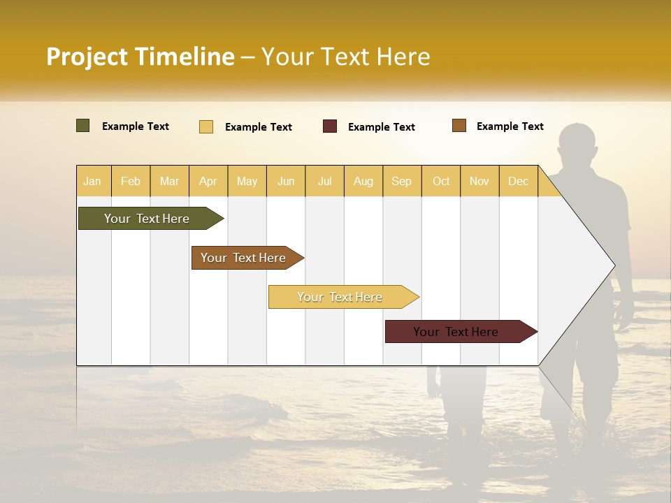 A Man Holding A Child's Hand While Standing On A Beach PowerPoint Template