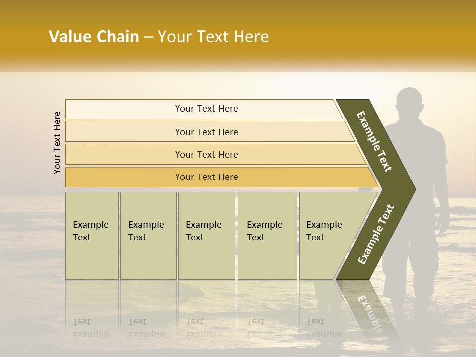 A Man Holding A Child's Hand While Standing On A Beach PowerPoint Template