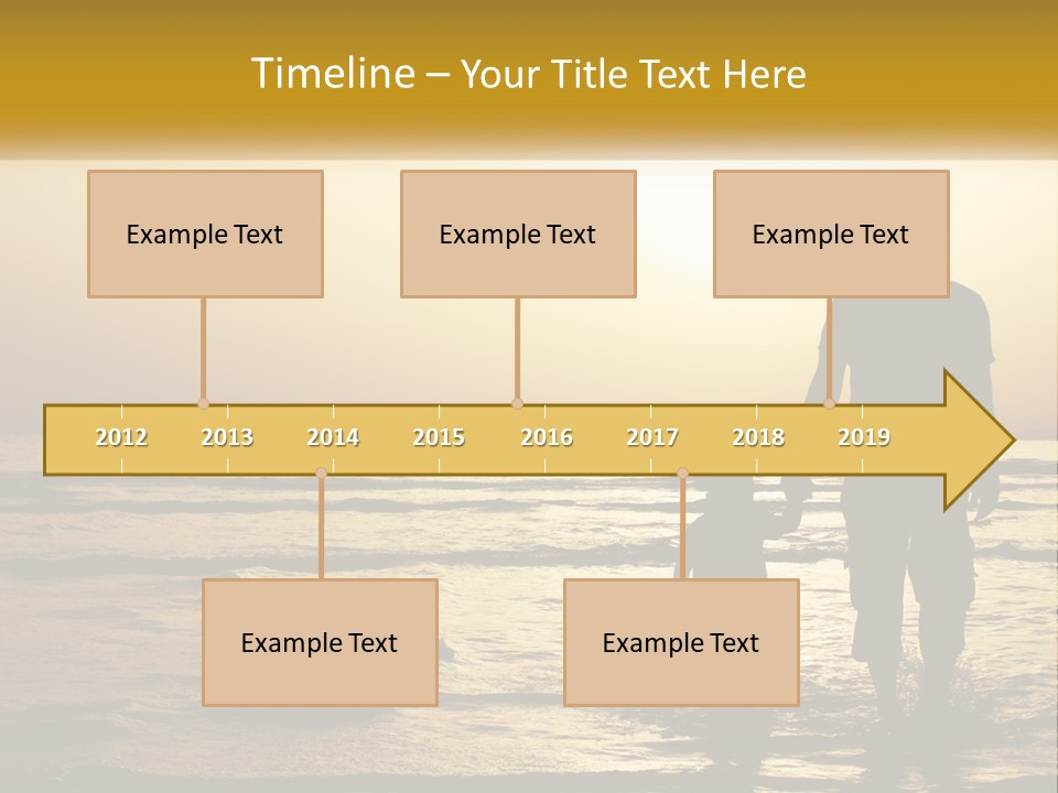 A Man Holding A Child's Hand While Standing On A Beach PowerPoint Template