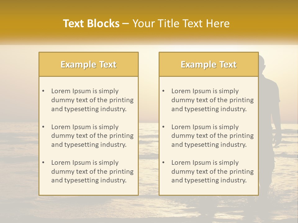 A Man Holding A Child's Hand While Standing On A Beach PowerPoint Template