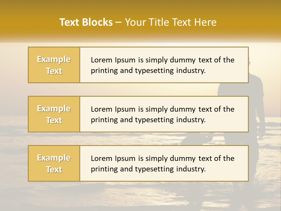 A Man Holding A Child's Hand While Standing On A Beach PowerPoint Template