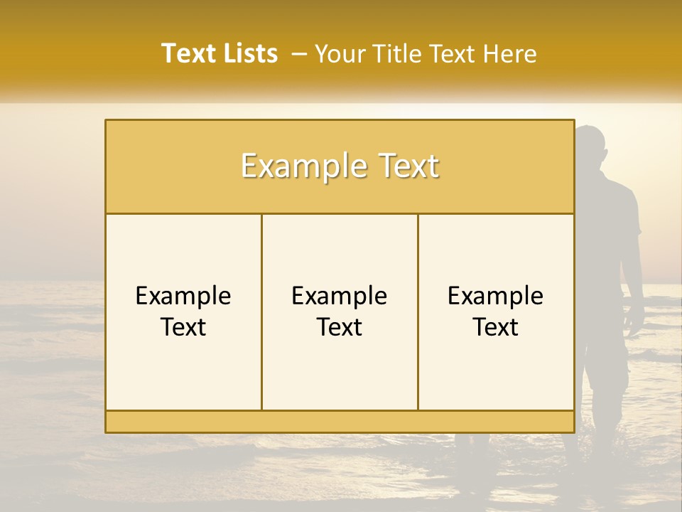 A Man Holding A Child's Hand While Standing On A Beach PowerPoint Template