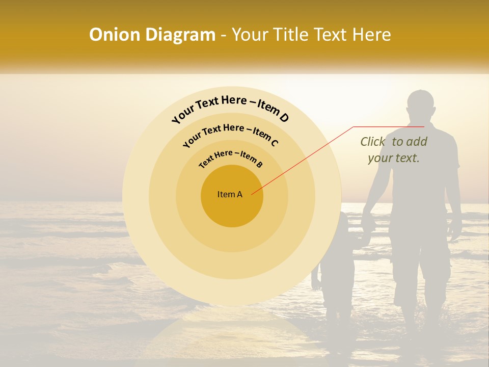 A Man Holding A Child's Hand While Standing On A Beach PowerPoint Template