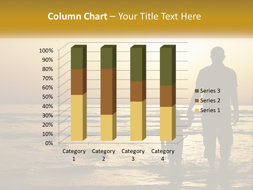 A Man Holding A Child's Hand While Standing On A Beach PowerPoint Template