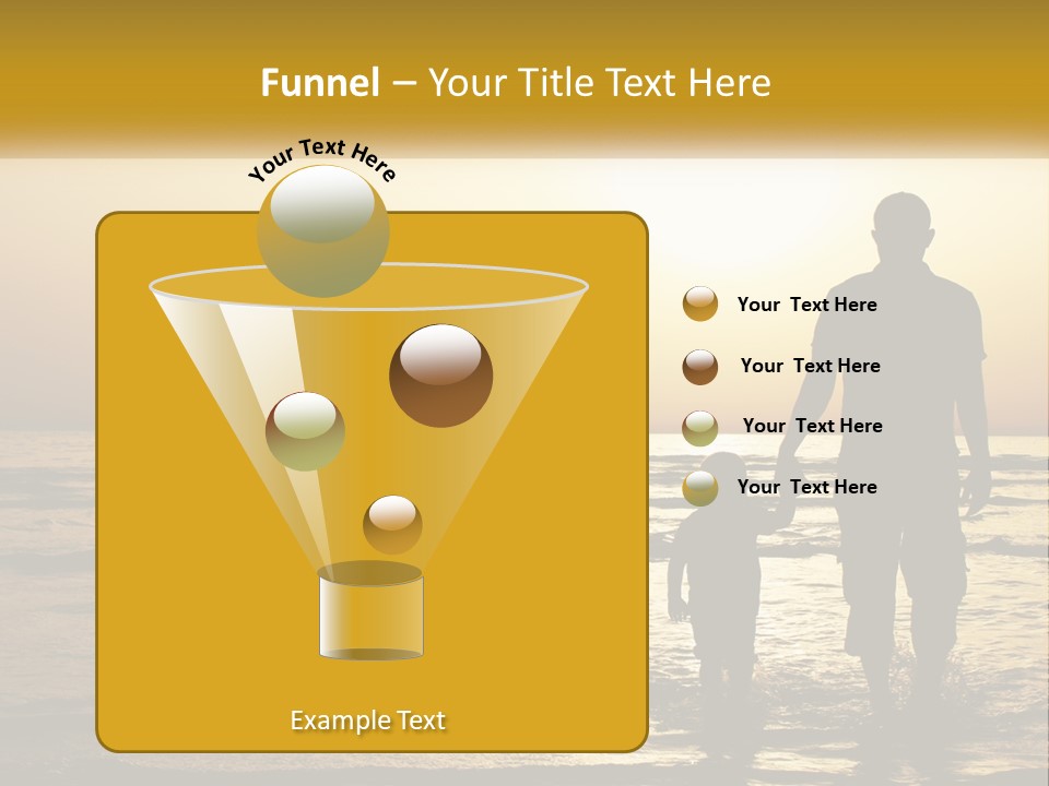 A Man Holding A Child's Hand While Standing On A Beach PowerPoint Template