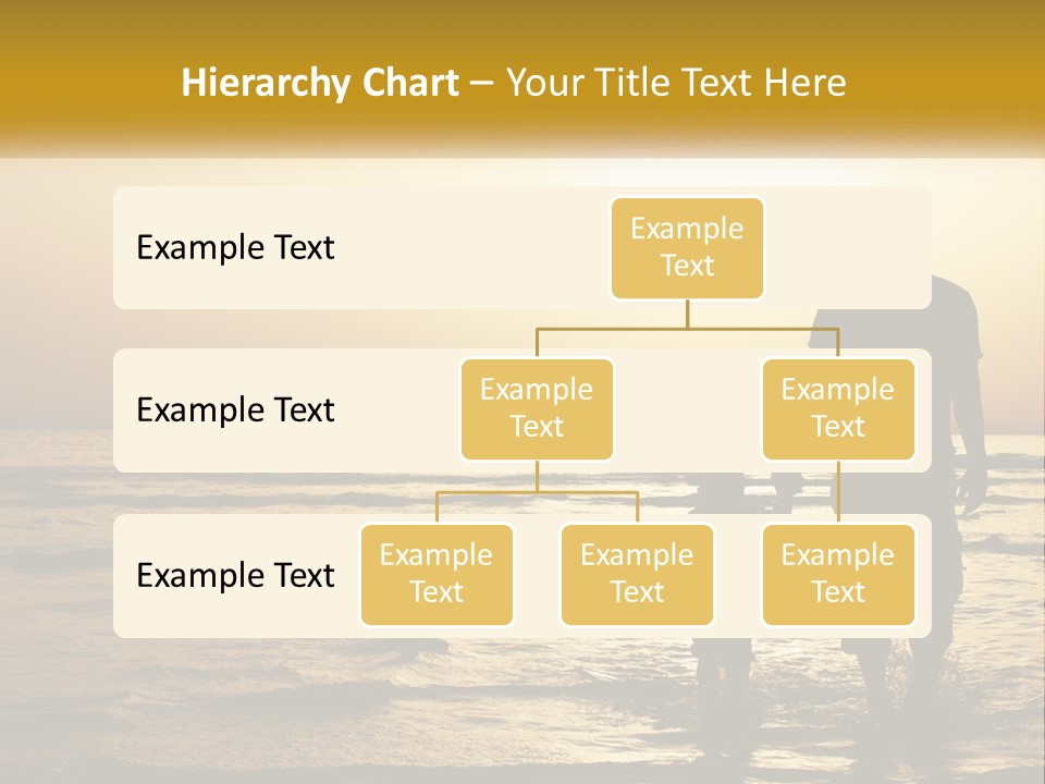 A Man Holding A Child's Hand While Standing On A Beach PowerPoint Template