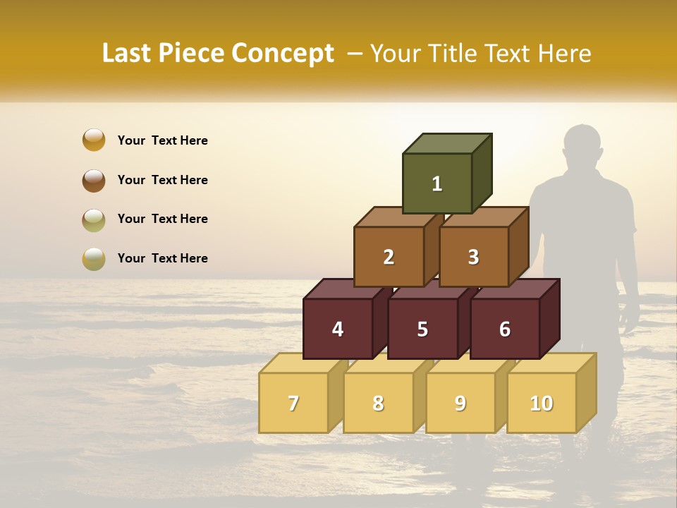 A Man Holding A Child's Hand While Standing On A Beach PowerPoint Template