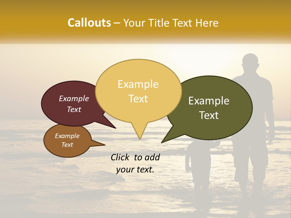 A Man Holding A Child's Hand While Standing On A Beach PowerPoint Template