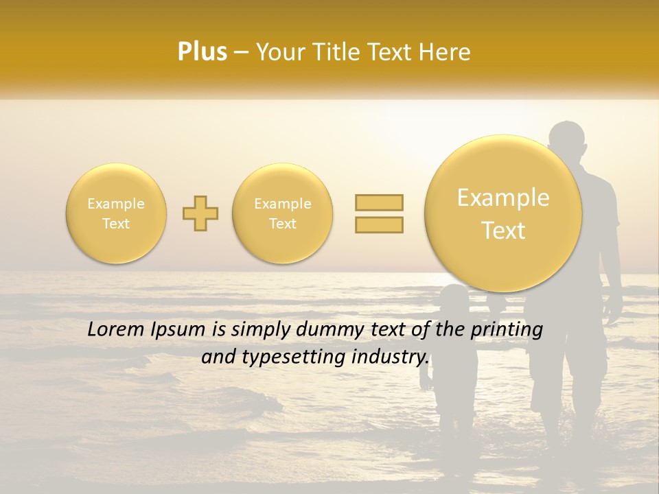 A Man Holding A Child's Hand While Standing On A Beach PowerPoint Template