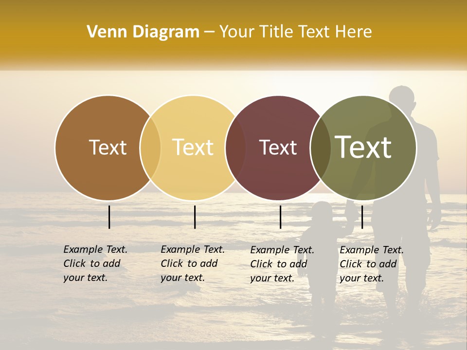 A Man Holding A Child's Hand While Standing On A Beach PowerPoint Template