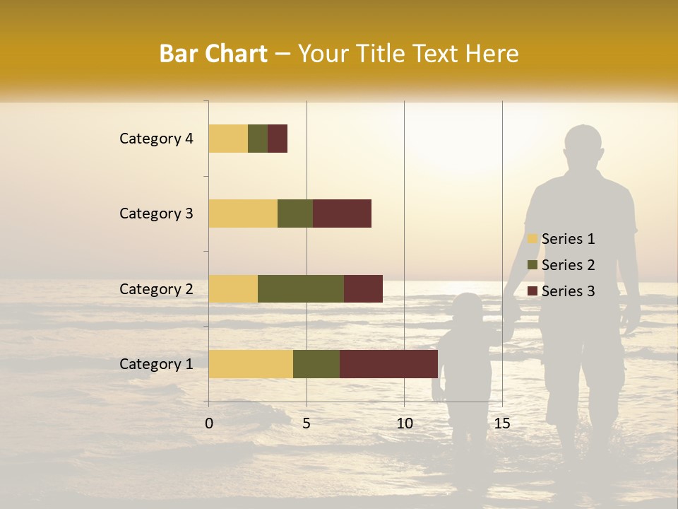 A Man Holding A Child's Hand While Standing On A Beach PowerPoint Template