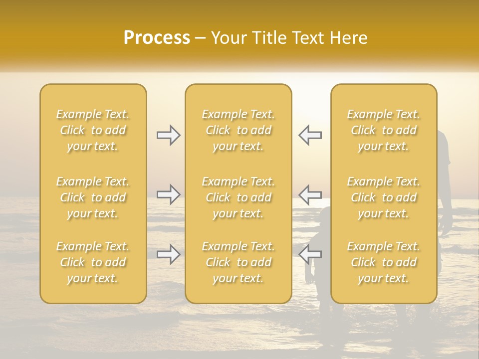 A Man Holding A Child's Hand While Standing On A Beach PowerPoint Template