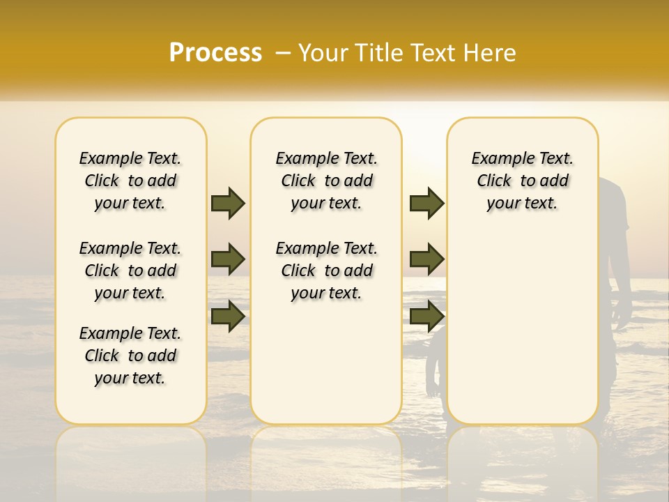 A Man Holding A Child's Hand While Standing On A Beach PowerPoint Template