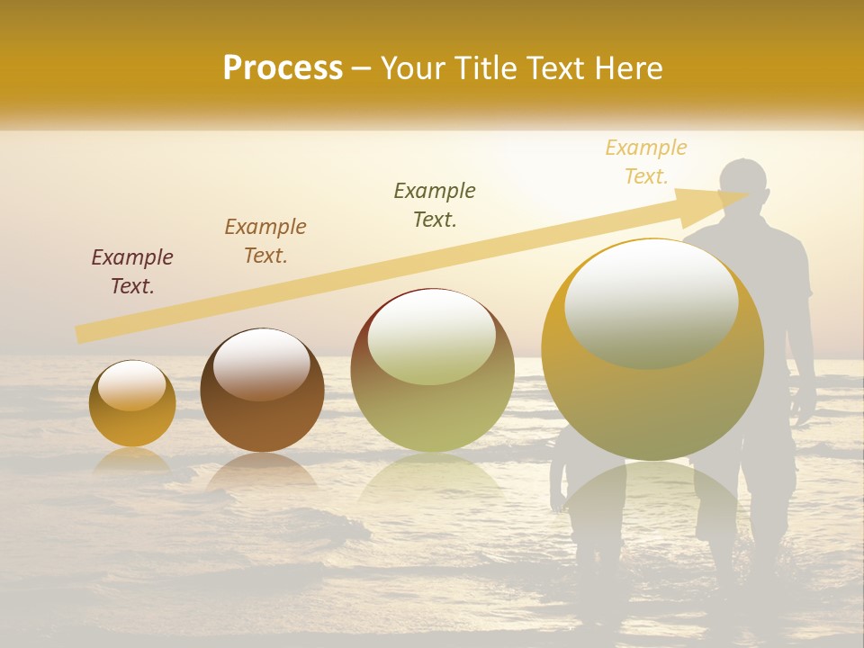 A Man Holding A Child's Hand While Standing On A Beach PowerPoint Template