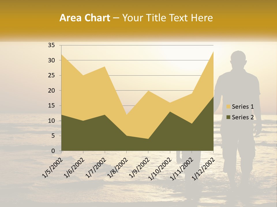 A Man Holding A Child's Hand While Standing On A Beach PowerPoint Template