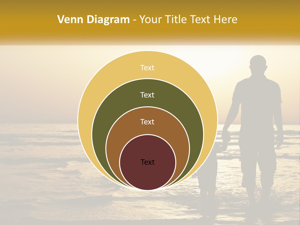 A Man Holding A Child's Hand While Standing On A Beach PowerPoint Template