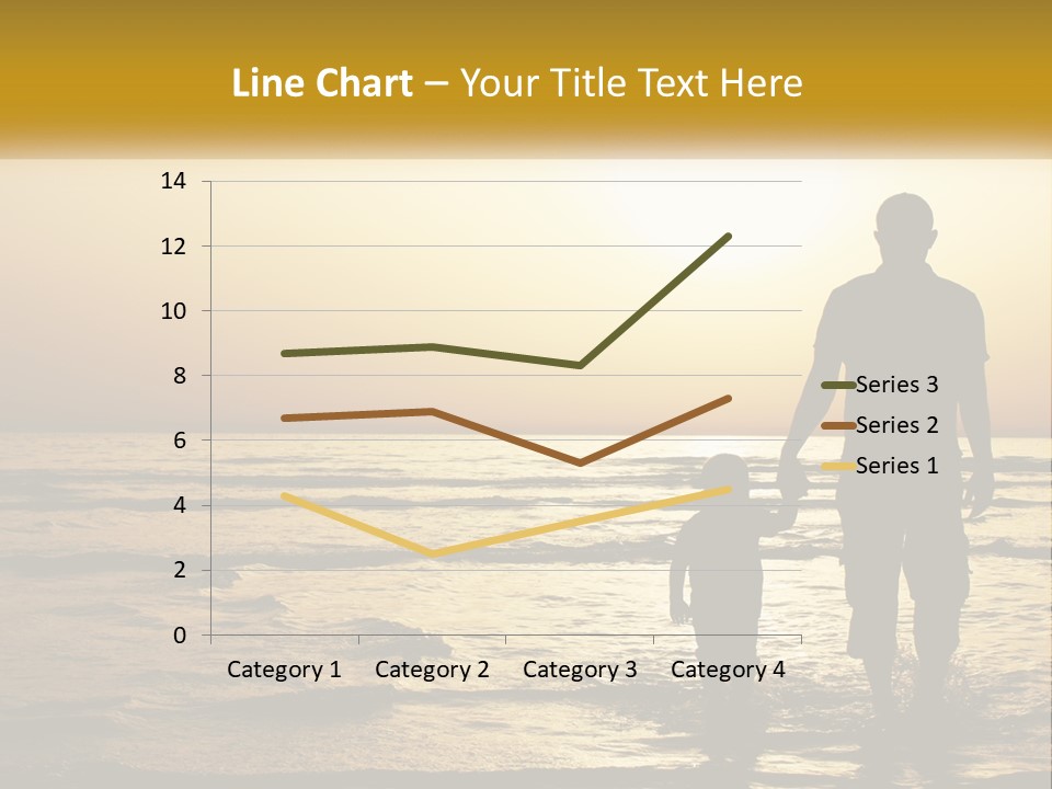 A Man Holding A Child's Hand While Standing On A Beach PowerPoint Template