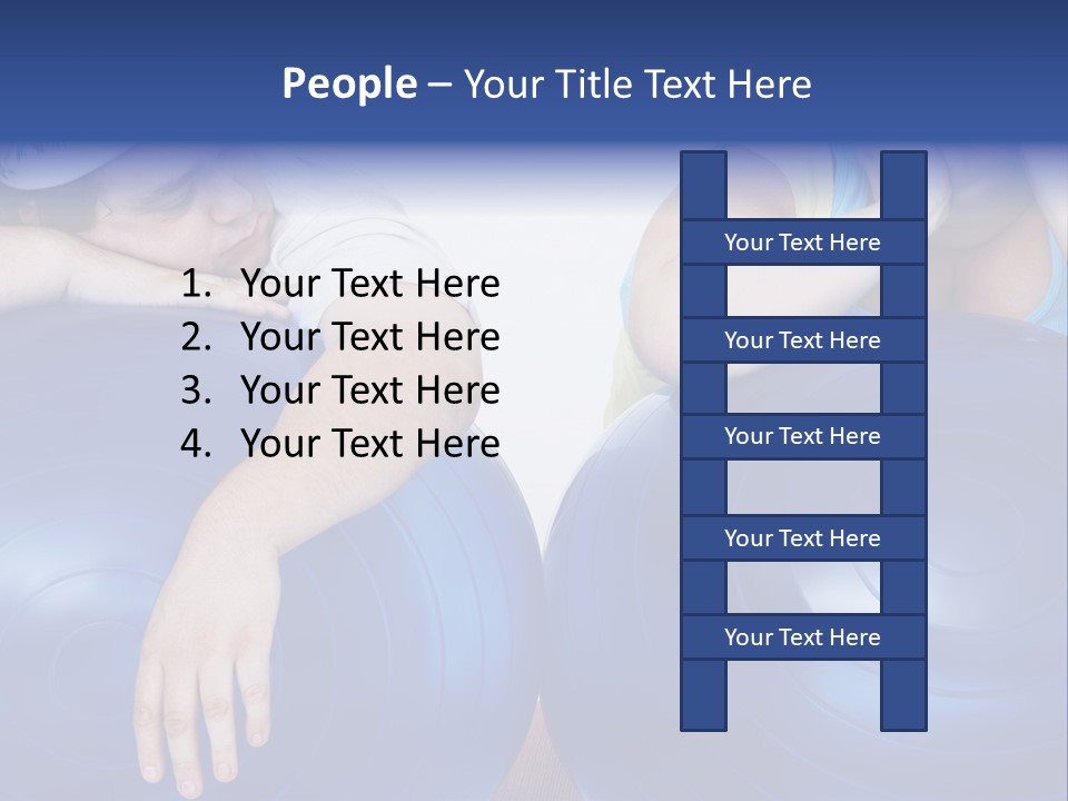 A Man And A Woman Laying On Exercise Balls PowerPoint Template