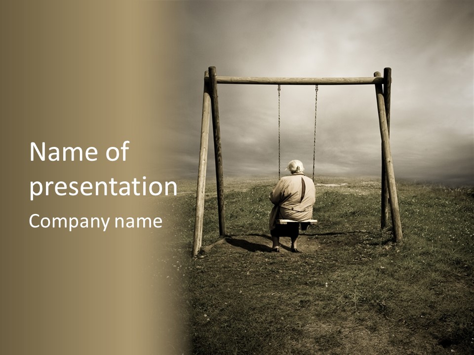 A Person Sitting On A Swing In A Field PowerPoint Template
