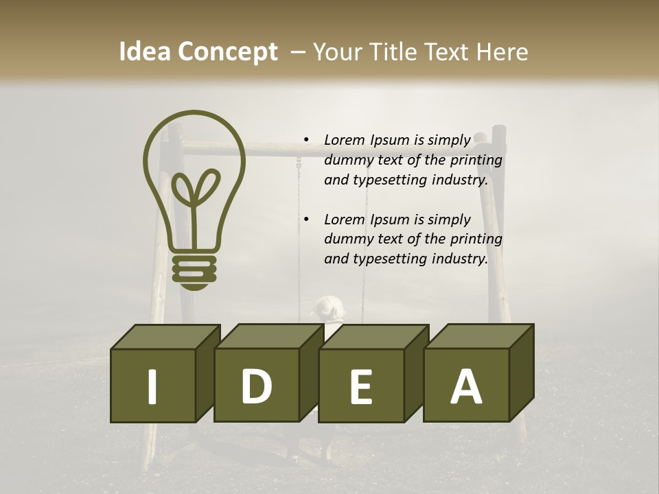 A Person Sitting On A Swing In A Field PowerPoint Template