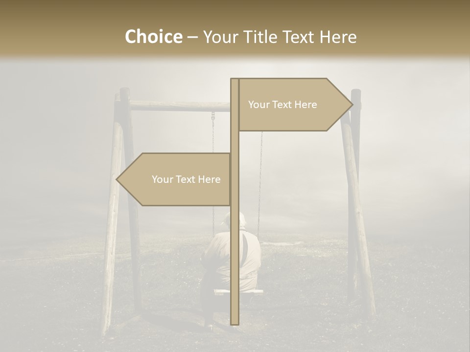 A Person Sitting On A Swing In A Field PowerPoint Template