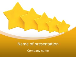 Five Yellow Stars On A White Background PowerPoint Template