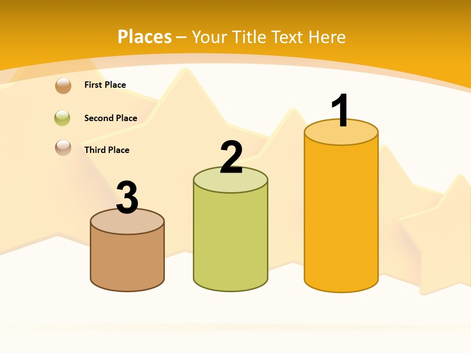 Five Yellow Stars On A White Background PowerPoint Template