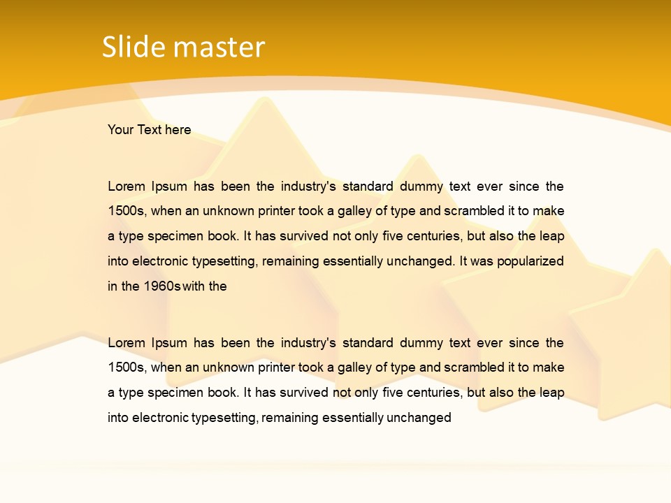 Five Yellow Stars On A White Background PowerPoint Template