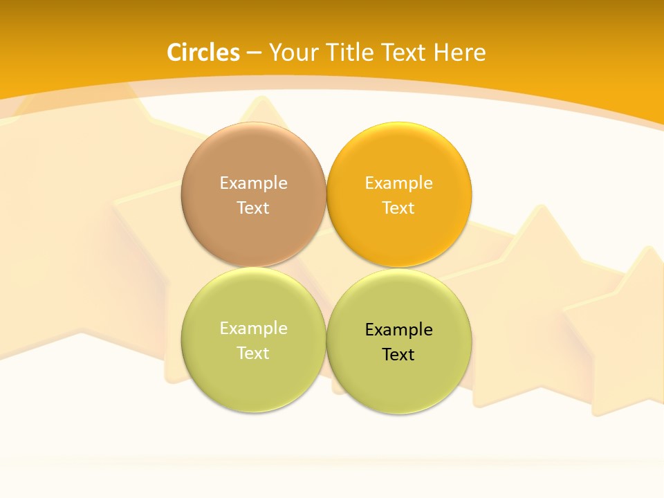 Five Yellow Stars On A White Background PowerPoint Template