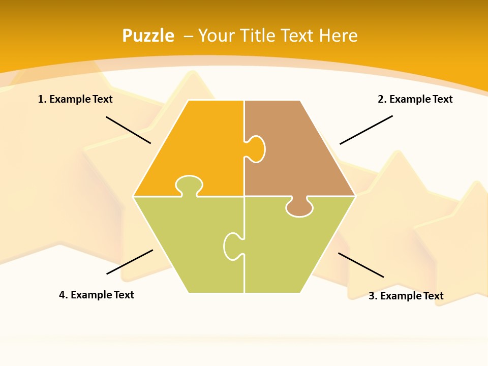 Five Yellow Stars On A White Background PowerPoint Template