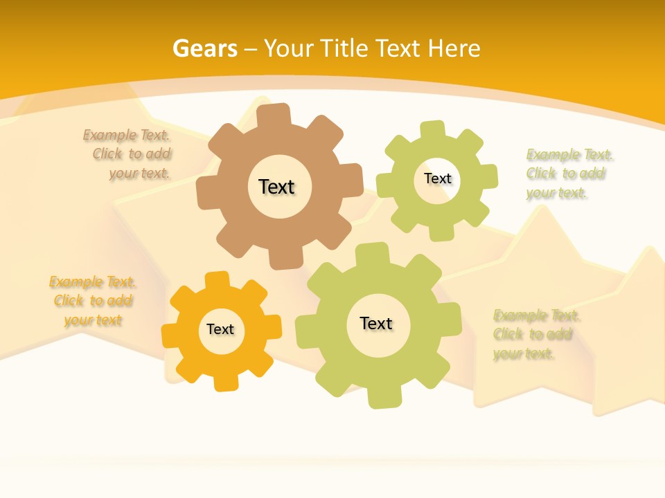 Five Yellow Stars On A White Background PowerPoint Template