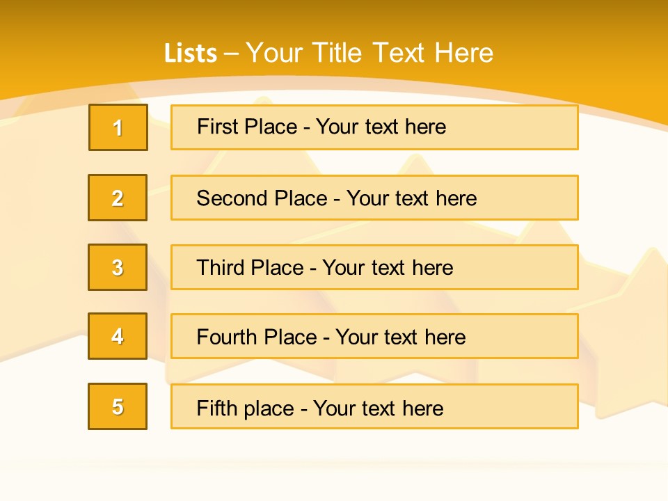 Five Yellow Stars On A White Background PowerPoint Template
