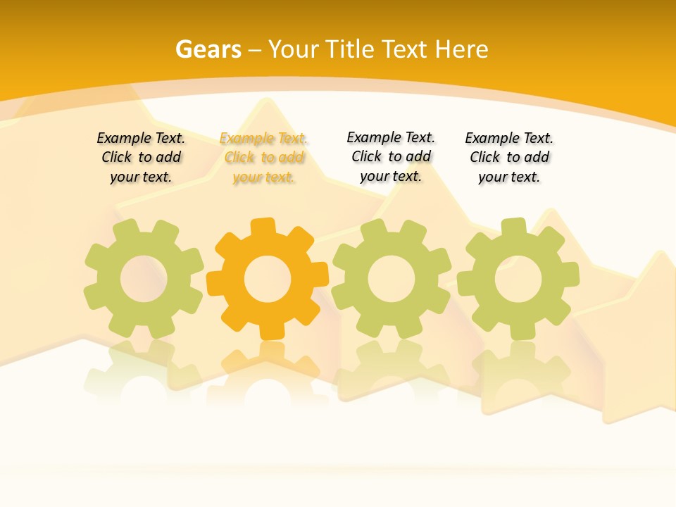 Five Yellow Stars On A White Background PowerPoint Template