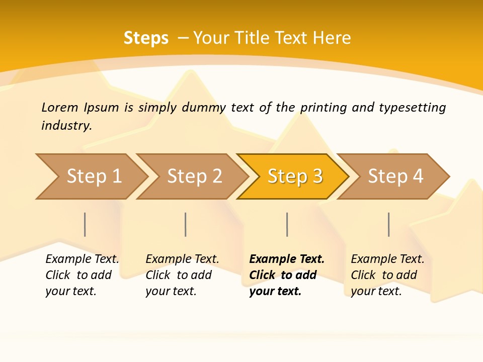 Five Yellow Stars On A White Background PowerPoint Template