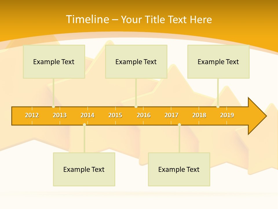 Five Yellow Stars On A White Background PowerPoint Template