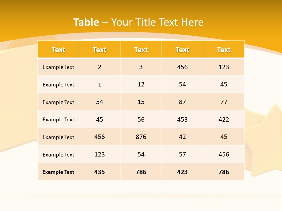 Five Yellow Stars On A White Background PowerPoint Template