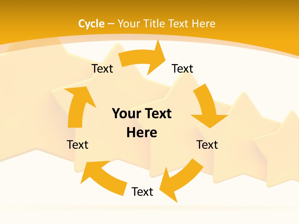 Five Yellow Stars On A White Background PowerPoint Template