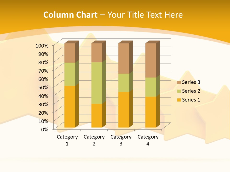 Five Yellow Stars On A White Background PowerPoint Template
