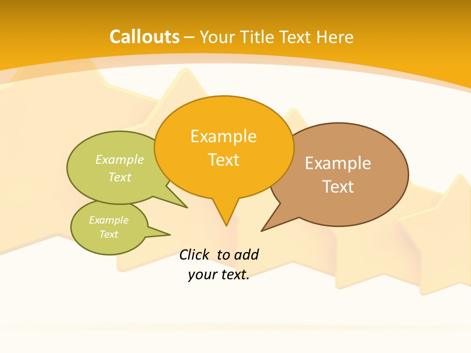 Five Yellow Stars On A White Background PowerPoint Template