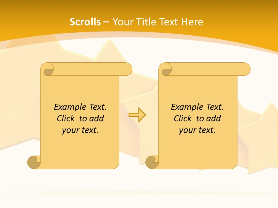 Five Yellow Stars On A White Background PowerPoint Template