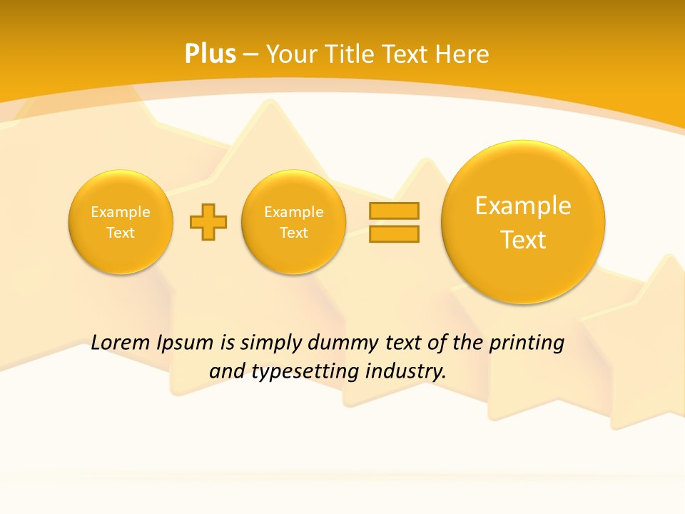 Five Yellow Stars On A White Background PowerPoint Template