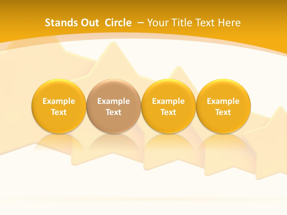 Five Yellow Stars On A White Background PowerPoint Template