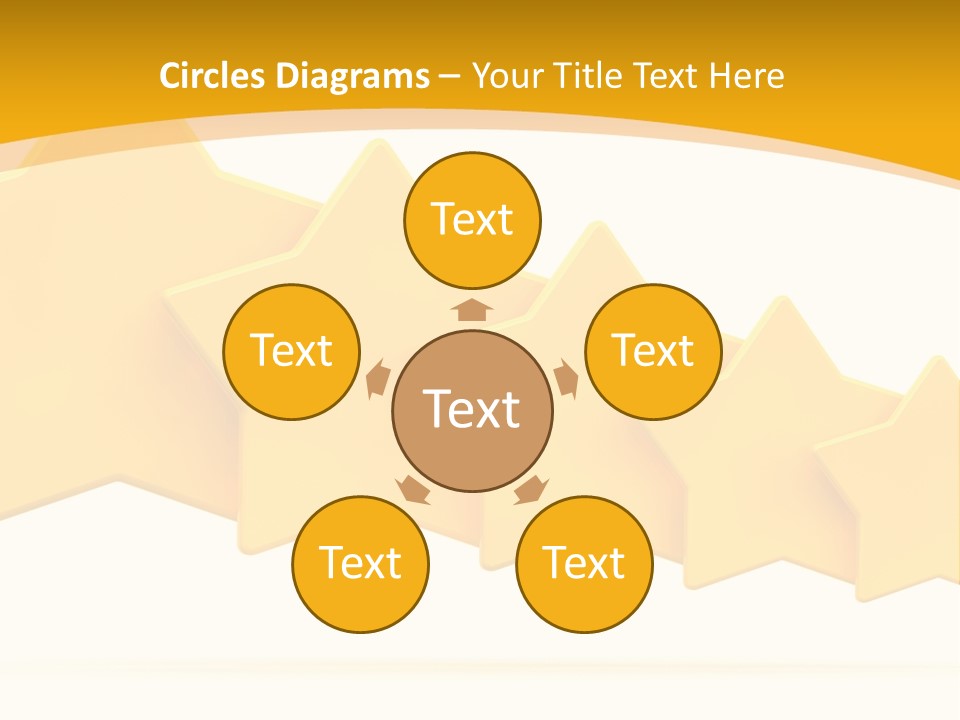 Five Yellow Stars On A White Background PowerPoint Template