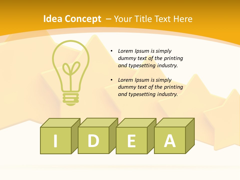 Five Yellow Stars On A White Background PowerPoint Template