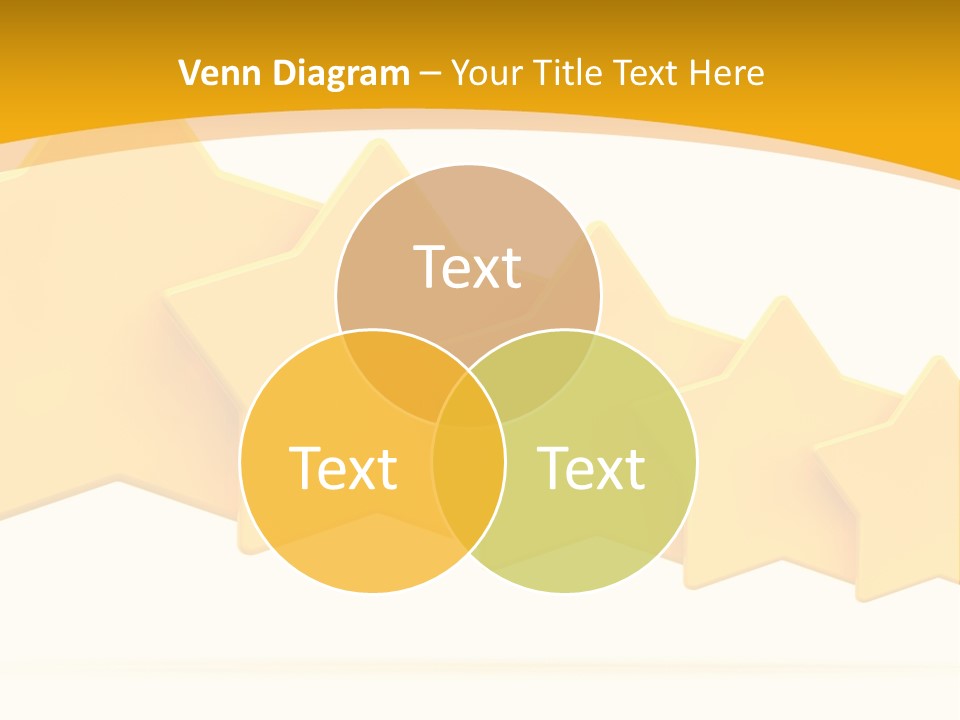 Five Yellow Stars On A White Background PowerPoint Template