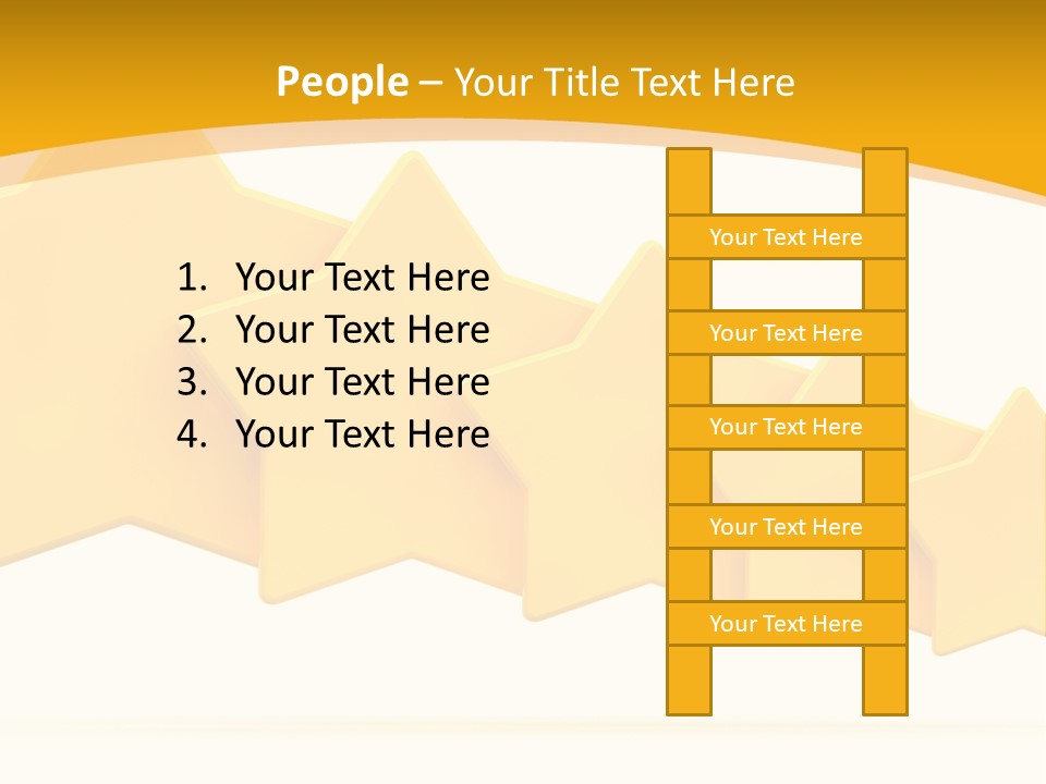 Five Yellow Stars On A White Background PowerPoint Template