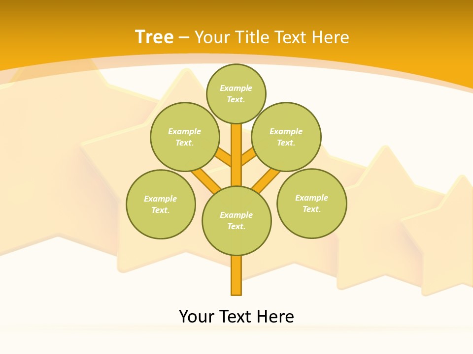 Five Yellow Stars On A White Background PowerPoint Template