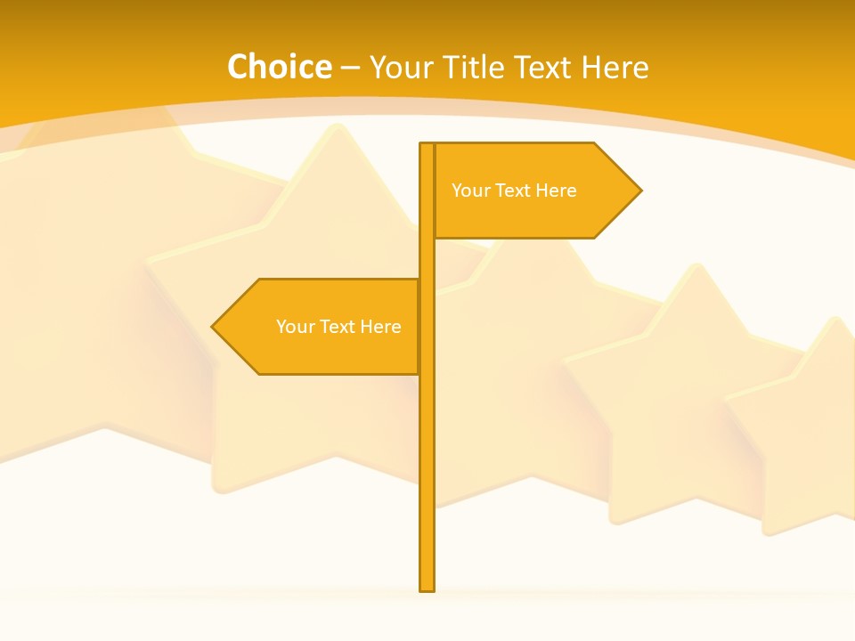 Five Yellow Stars On A White Background PowerPoint Template
